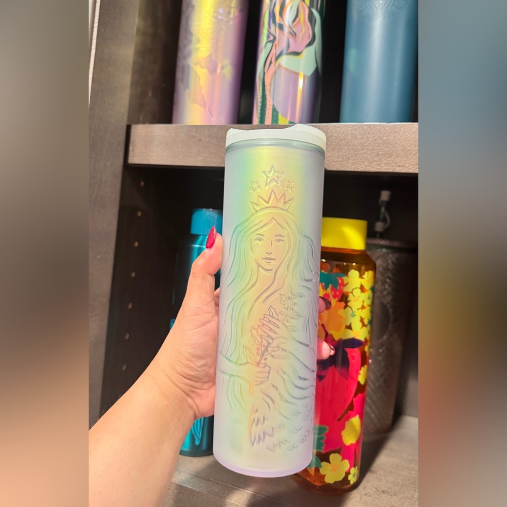 Starbucks Iridescent Tumbler with Crown Design
